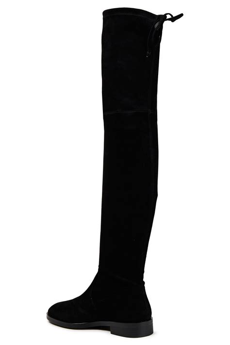 Black Jocey Stretch Suede Over The Knee Boots Sale Up To 70 Off