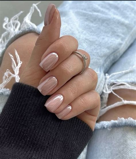 Nude Chrome Nails Inspo Gel Nails Simple Nails Stylish Nails
