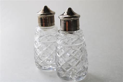 Waterford Crystal Salt And Pepper Shakers Set Glandore S P W Silver