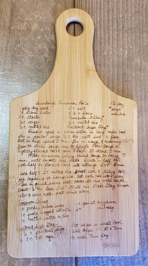 Handwritten Recipe Cutting Board Grandma S Handwriting Etsy