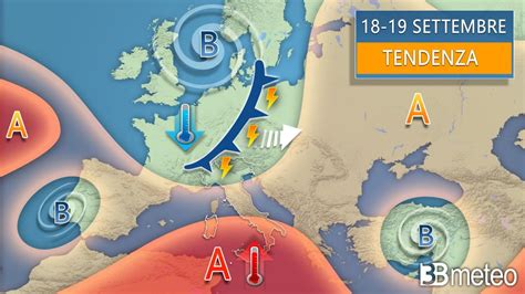 Meteo prossima settimana Lunedì martedì con qualche forte temporale