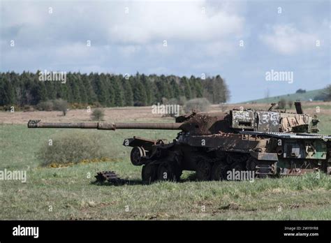 A Wrecked Tank On The Army Salisbury Plain Training Ground Imber On