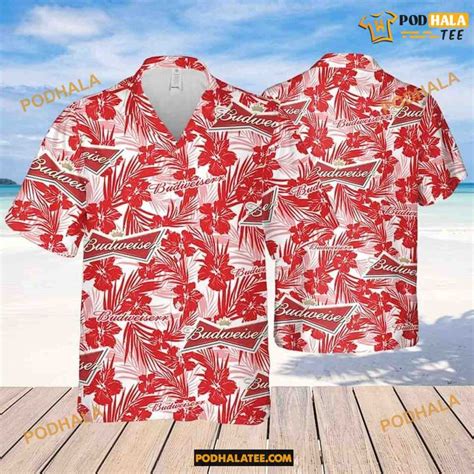 Budweiser Hawaiian Shirt Us Flag Fathers Day Beer T Budweiser T