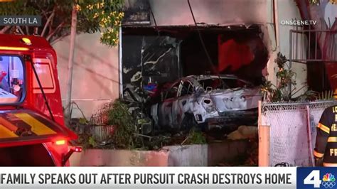 Car Slams Into Home During Police Chase Setting It On Fire