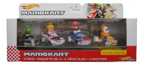 Hot Wheels Mario Kart Pack Yoshi Peach Mario Shy Guy Env O Gratis