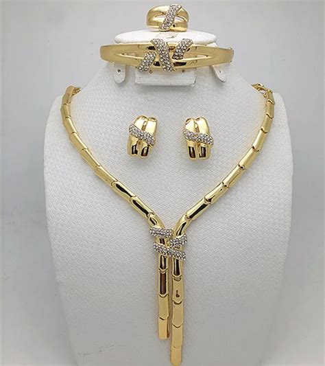 Fashion Dubai Gold Color Jewelry Set Nigerian Wedding African