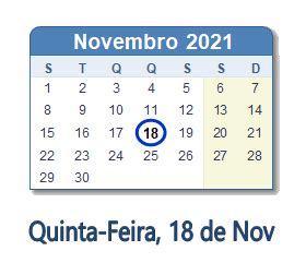 Dia 18 De Novembro É Feriado - 18 de Novembro, 2021 Calendário com notícias e tweets do dia - PRT