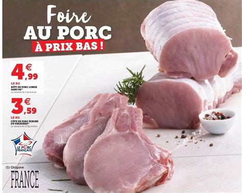 Promo Rôti De Porc Longe Sans Os Côte De Porc échine Ou Première chez