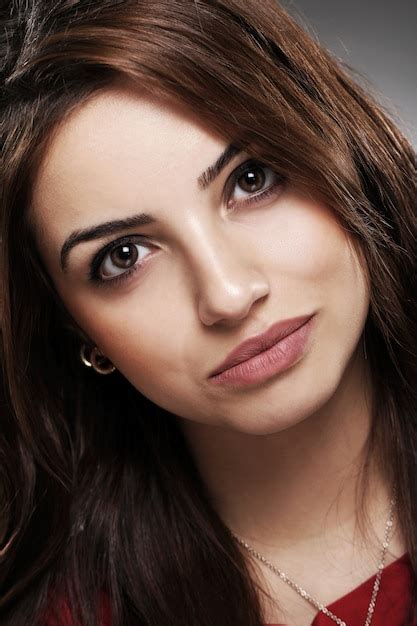 Free Photo Portrait Of Beautiful Brunette With Long Hair