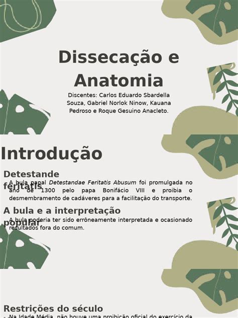 O Que Significa Dissecação - História da Dissecação e Anatomia | PDF | Corpo humano | Anatomia