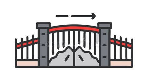 Secure Entry Gate Icon, Authorized Access Point, Vector Design ...
