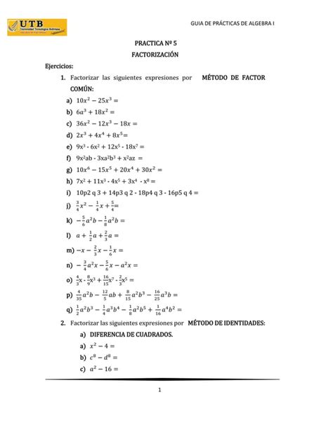 Guia de practicas factorización PDF