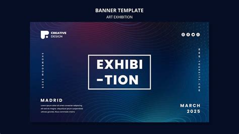 Художественная выставка абстрактный баннер шаблон | Бесплатно PSD Файл