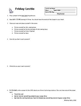 Lectio Divina Worksheet