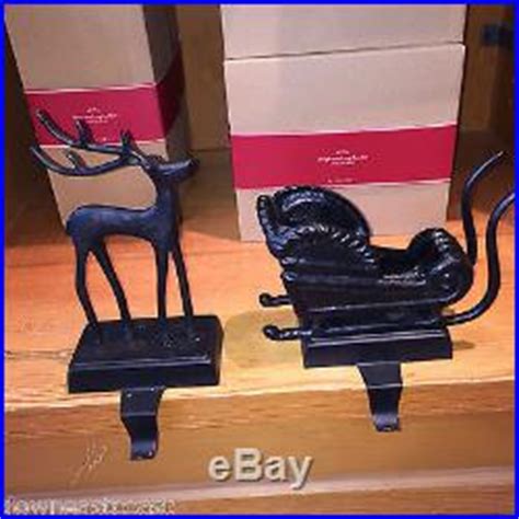 NEW Pottery Barn SANTAS SLEIGH REINDEER Deer Stocking Holders SET 5