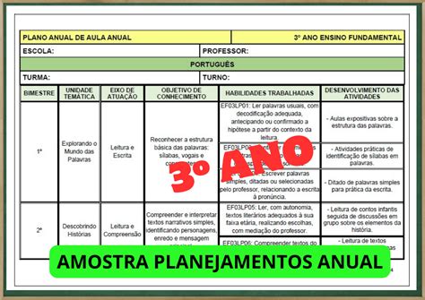 Planejamento Bimestral 3 Ano De Acordo Com A Bncc - 9