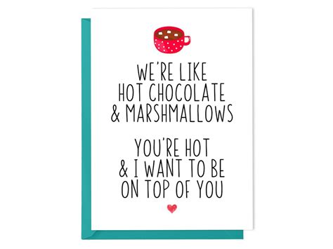 We Re Like Hot Chocolate Marshmallows Funny Birthday Card For Husband I Love Card Birthday