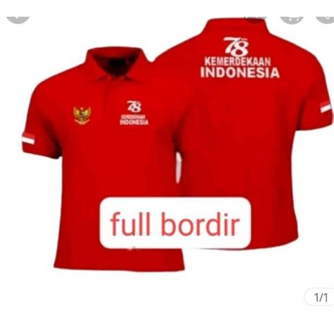 Jual Kaos Polo Shirt Hut Ri Ke 78 Full Bordir Shopee Indonesia