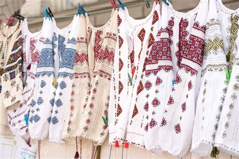 Variety Of Ethnic Ukrainian Traditional Embroidered Shirts Vyshyvanka