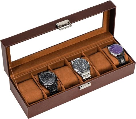 ProCase Watch Box For Men 6 Slot Watch Display Case Mens Watch Box