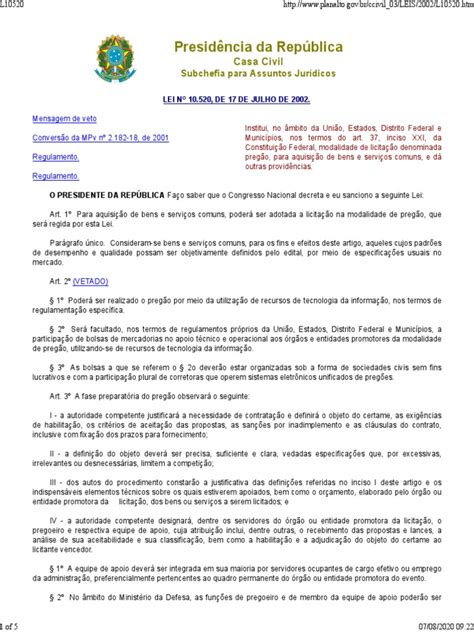 Lei Nº 10.520 2002