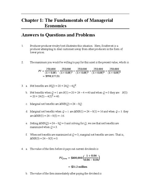 Solution manual for managerial economics business strategy 9th edition