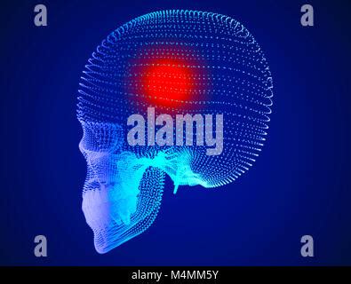 Skull Pain Headaches Neurons Synapses Neural Network Brain