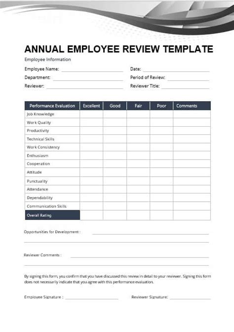 10+ Annual Employee Review Template | room surf.com