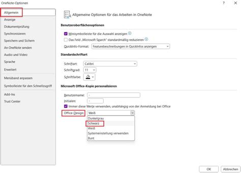 how to change onenote to dark mode