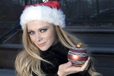 Girl With Christmas Ornament Stock Photo Image Of Santa Glass 22793844
