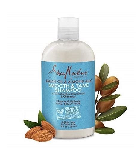 Shea Moisture Argan Oil Almond Milk Smooth Tame Shampoo 13Oz Al