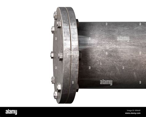 metal pipe   blank flange shutting      isolated