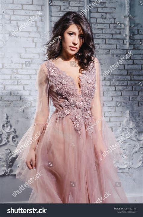 Silk Violet Brunette Dress Images Stock Photos Vectors Shutterstock