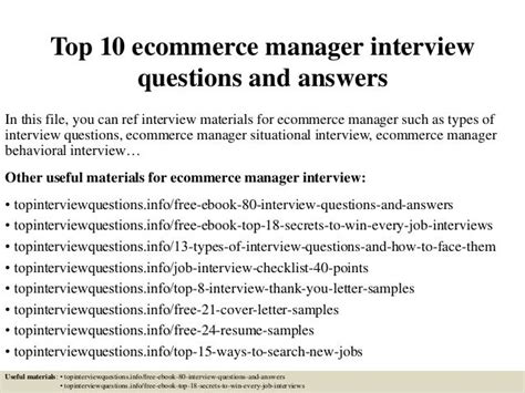 Top 10 Ecommerce Manager Interview Questions And Answers