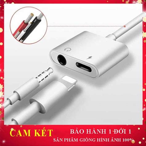 Freeship Jack Cắm Chuyển đổi Tai Nghe Ip2 In 1 Dây Cáp To 35mm Tai