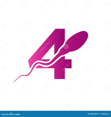 Sperm, Egg Cell Logo on Letter 4 Template. Sperm Bank Medical Logo