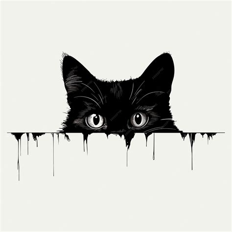 premium vector black cat face