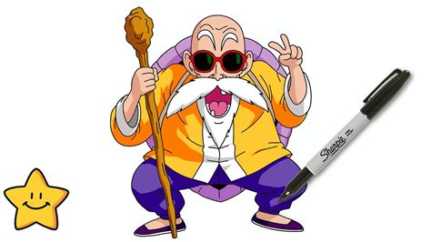 How To Draw Dragon Ball Master Roshi Kame Sennin Youtube