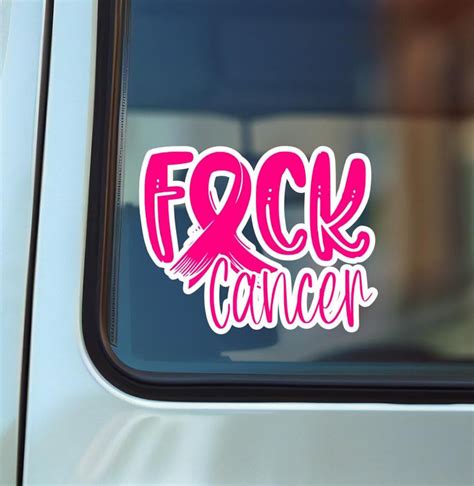 Fuck Cancer Vinyl Decal Cancer Survivor Gift Laptop Decal Car Sticker Awareness Decal Etsy