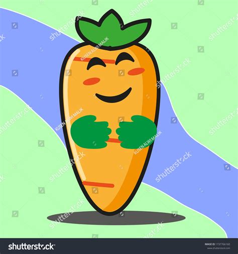 Cute Carrot Cartoon Face Cute Mascot Stock Vector Royalty Free