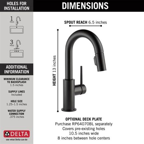 Delta Trinsic Single-Handle Bar Faucet — Matte Black