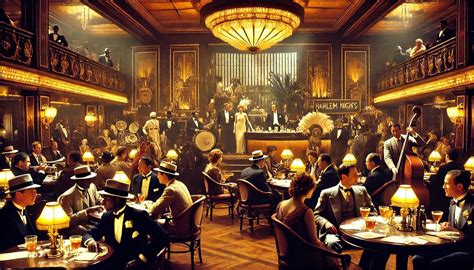Vintage Harlem Nights 1930s Jazz Club Scene Art Print Elegant