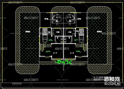 生态庭院农居设计cad施工图 免费3dmax模型库 欧模网