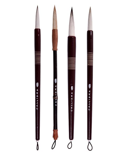 Кисть для каллиграфии из из козы/пони, ворс средней жест, диам -9 мм ...