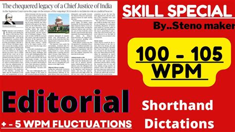 Editorial English Shorthand Dictation Wpm Drdo Fci Dsssb