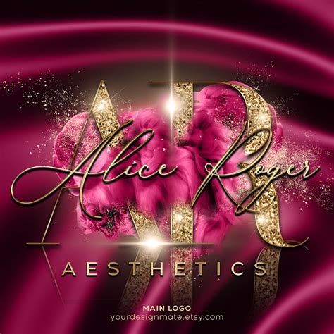 Hot Pink Logo Pink Smoke Logo Beauty Logo Jewellery Logo Glitter Sparkle Logo Premade Logo