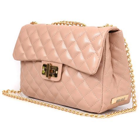 Bolsa Feminina Média Matelassê Transversal Nude Bege Loja Florença LOJA FLORENÇA