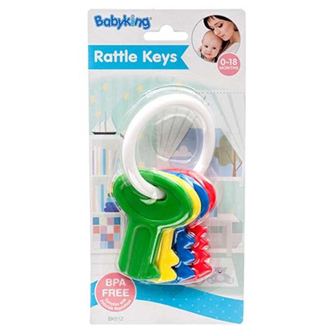 Baby Rattle Keys Assorted Colors 12 Pack