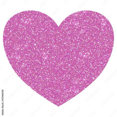 Pink Glitter heart on transparent background. Design for decorating ...