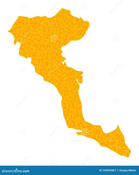 Dot Pattern Map Of Corfu Island Royalty-Free Illustration